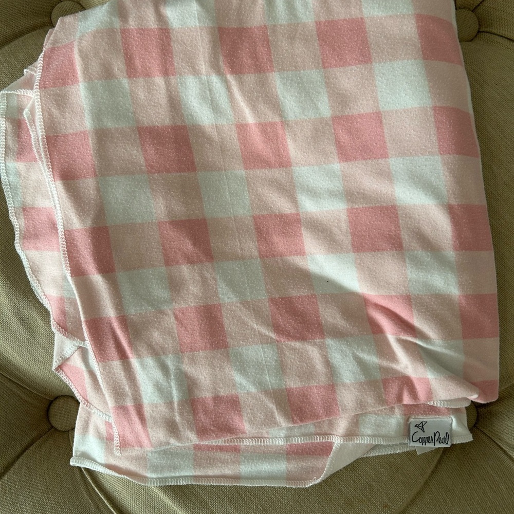 Cozy Roof Pink and White Kids Blanket